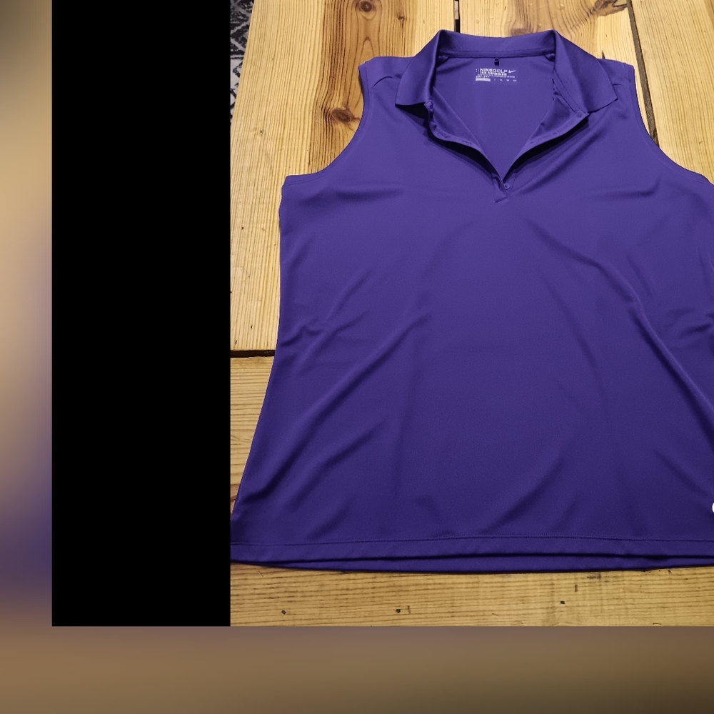Nike Purple Sleeveless Polo Tank Top
